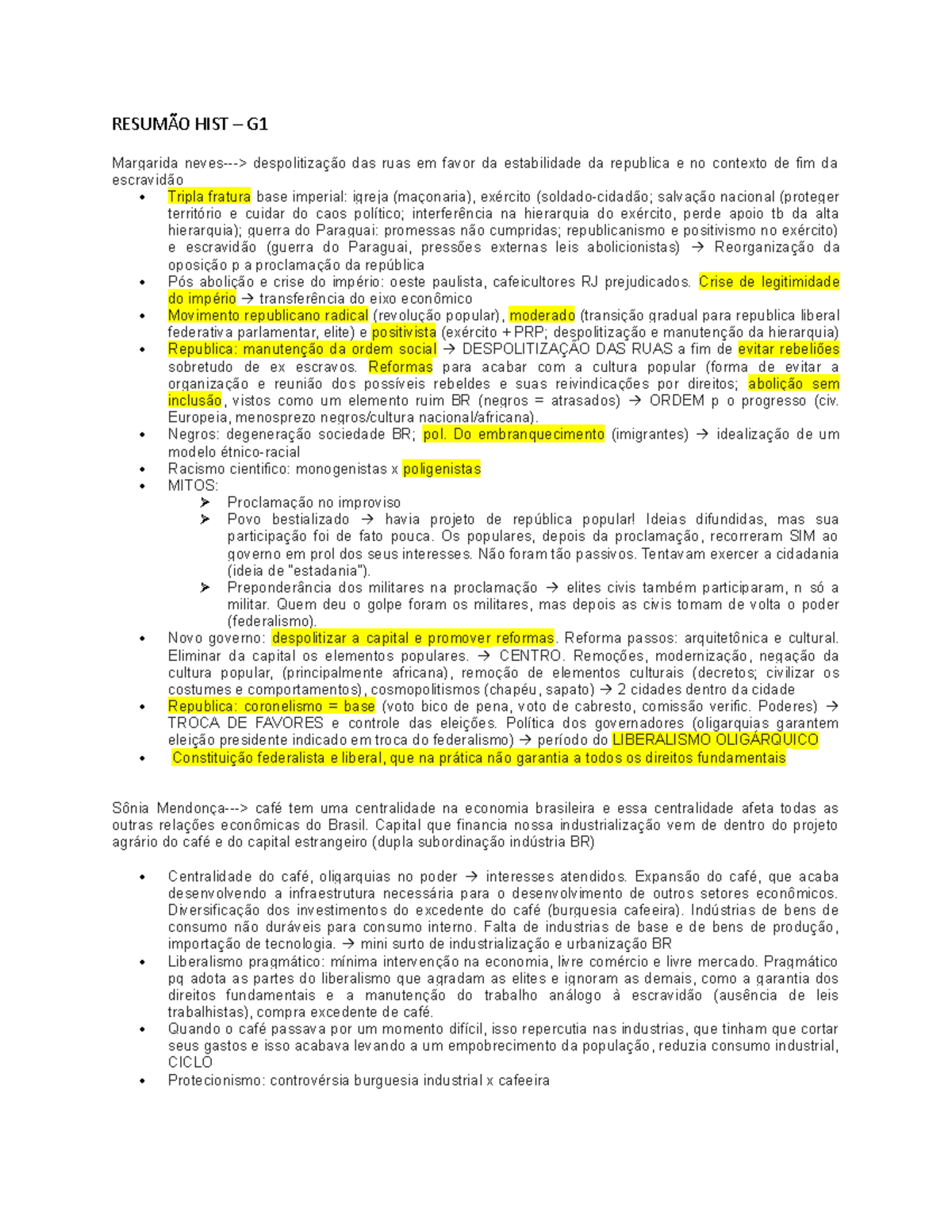 Resum o HIST G1 Resumo Para A G1 Da Professora Larissa Costard StuDocu