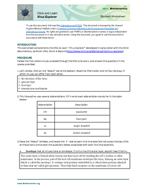 HHMI Virus Explorer - To use this document, first read the Instructions and FAQs . This document - Studocu HHMI Virus Explorer - To use this document, first read the Instructions and FAQs . This document - Studocu