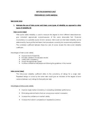 IOP3701 SEM1 Assessment 1 - IOP3701 SEM 1 2023 Assessment 1 Examiners ...