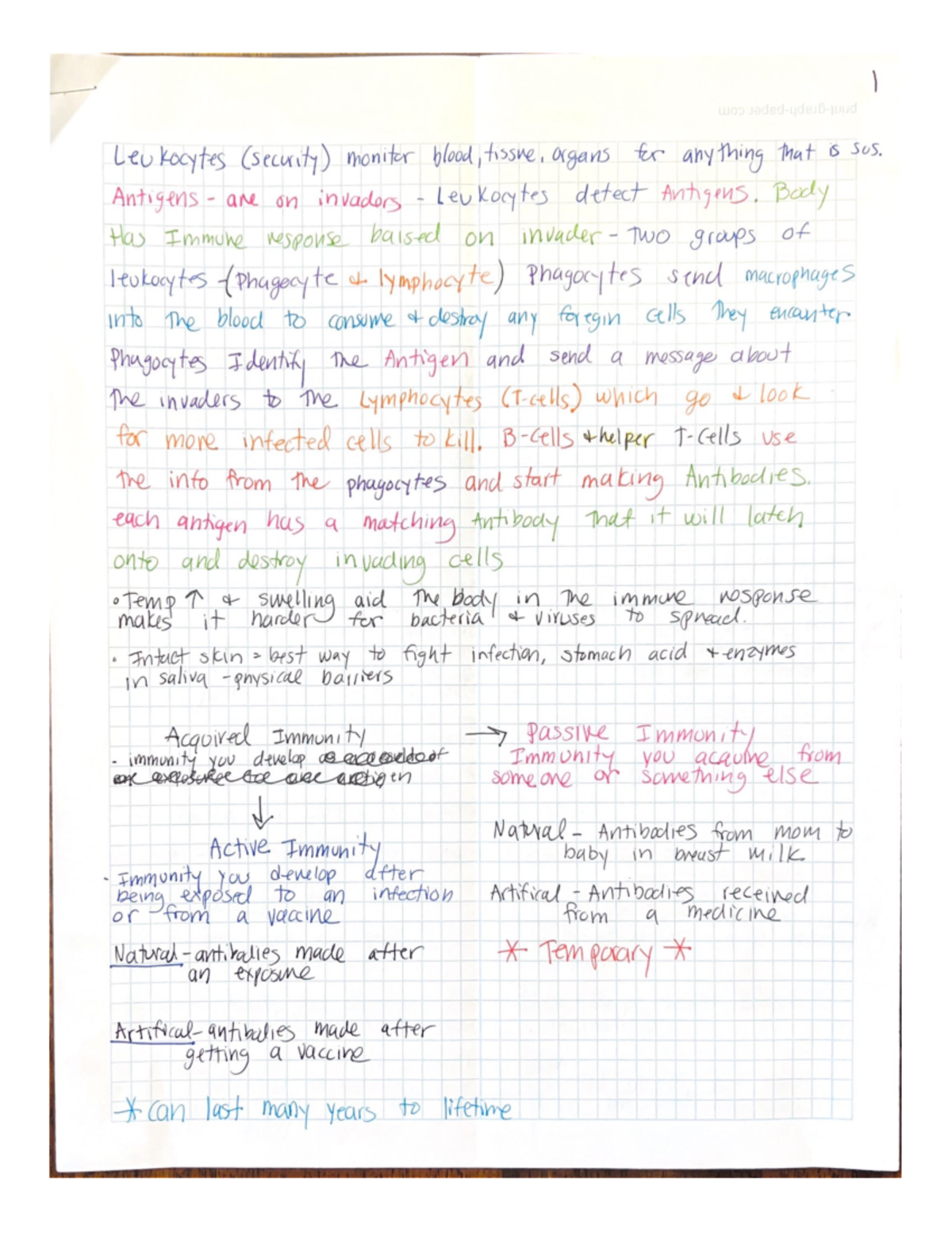 Notes - Immunity - NUR 104-F1 - Studocu