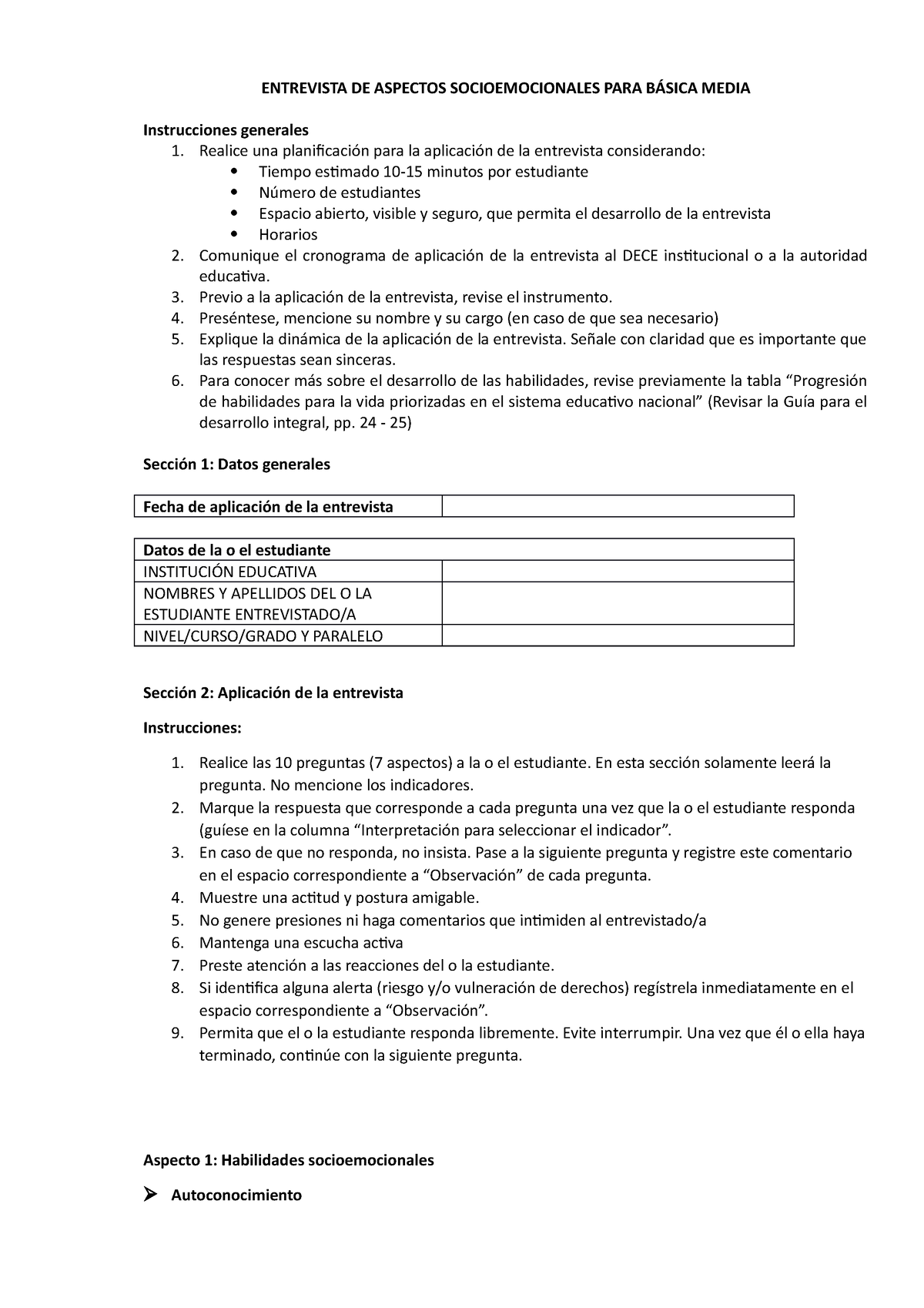 3 Entrevista B. Media - ENTREVISTA DE ASPECTOS SOCIOEMOCIONALES PARA ...