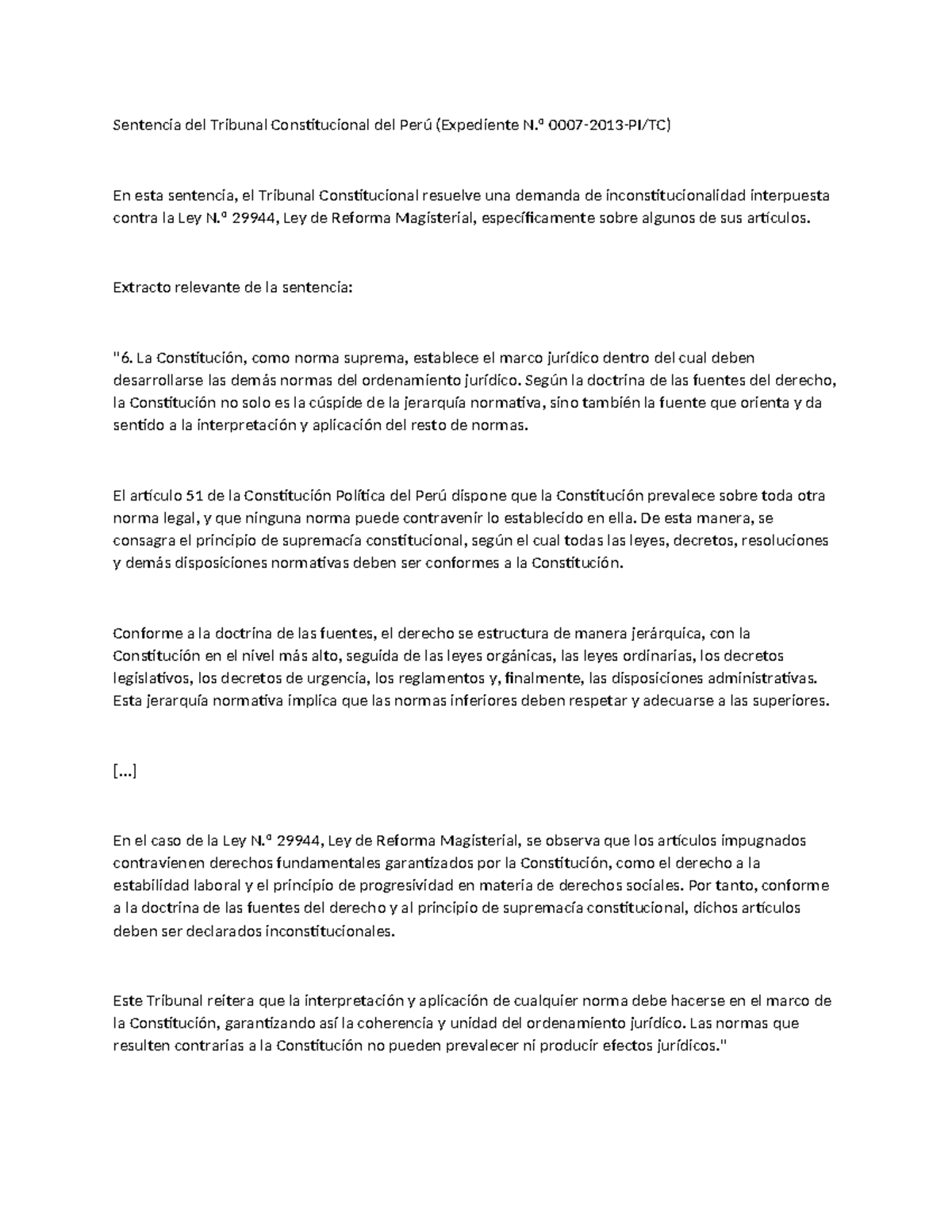 Sentencia del Tribunal Constitucional del Perú (ejemplo 2) - Sentencia ...