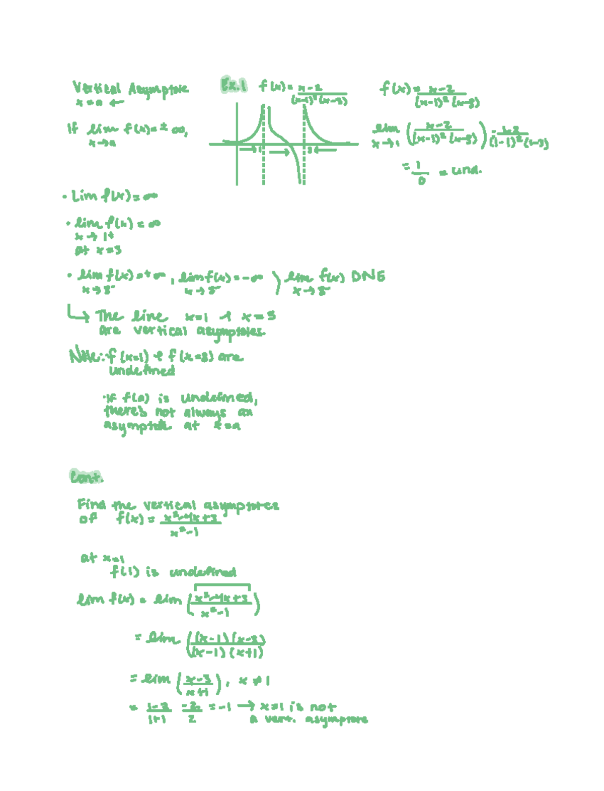 Jan 26 - Calculus 1- Lecture Notes - Vertical Asymptote a II Y h If ...