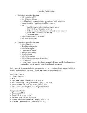 Civ Pro Midterm Outline - Outline! General notes You have 90 days to ...