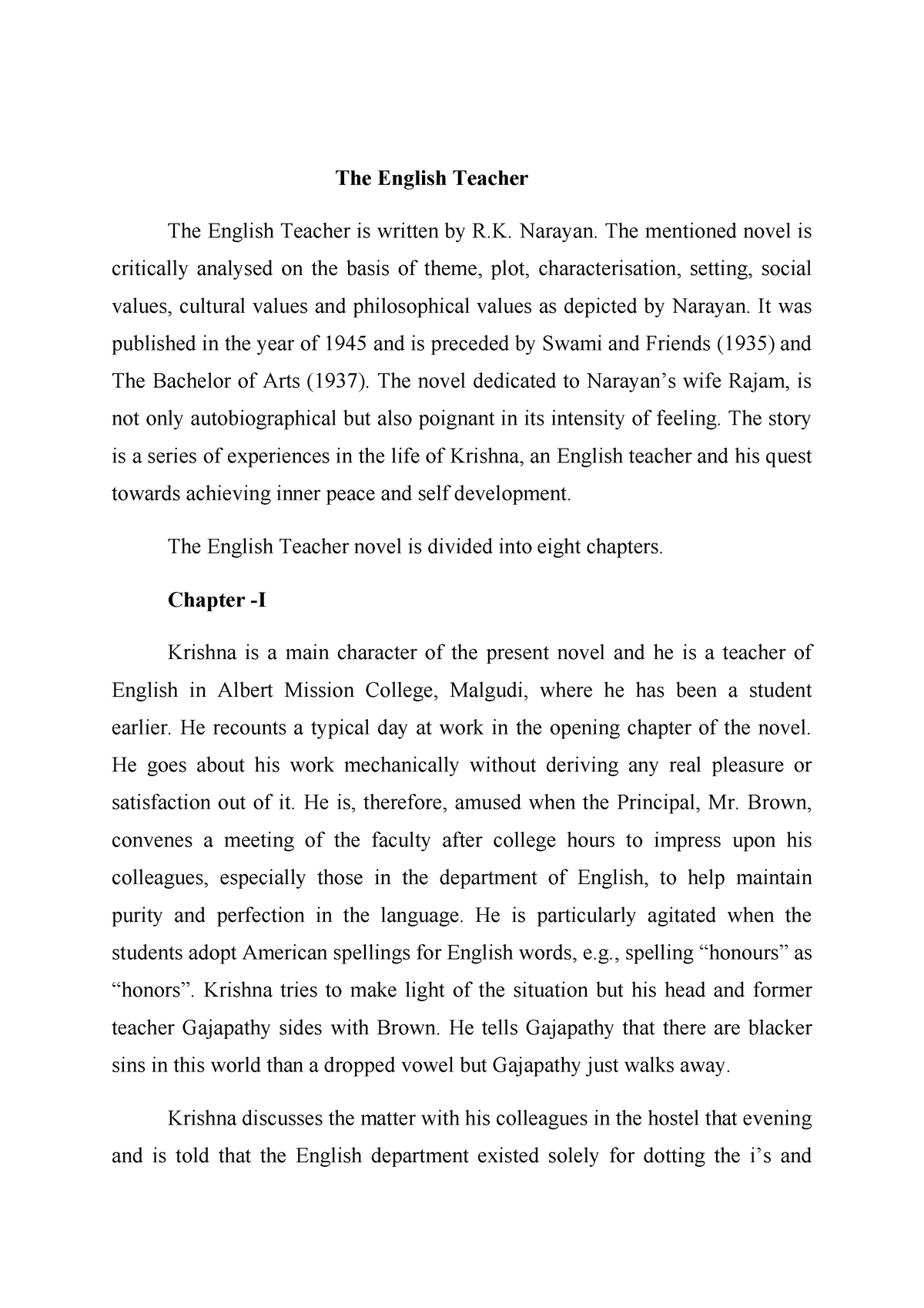 The English Teacher PDF The English Teacher The English Teacher is