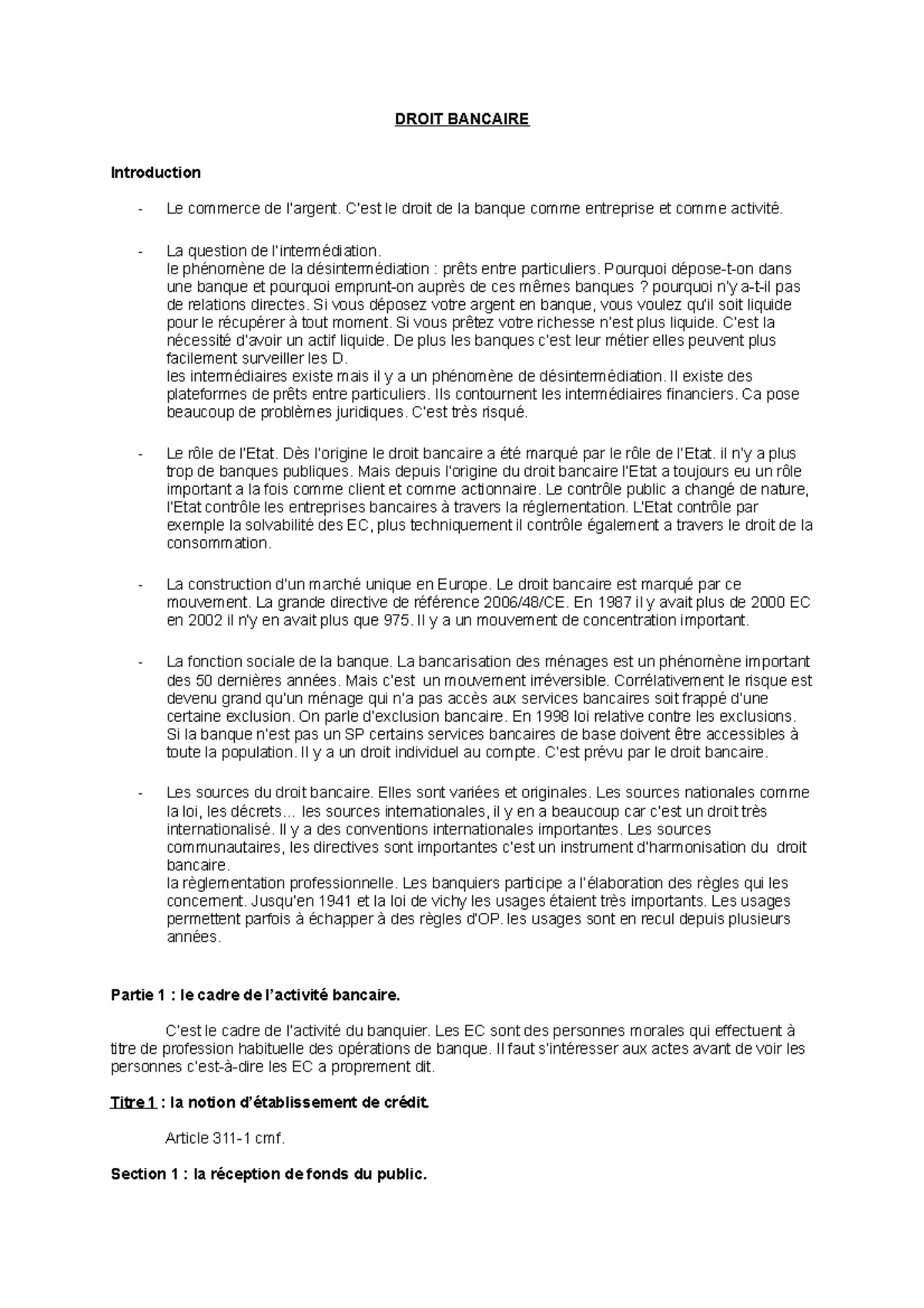 CM Droit Bancaire - DROIT BANCAIRE Introduction - Le Commerce De L ...