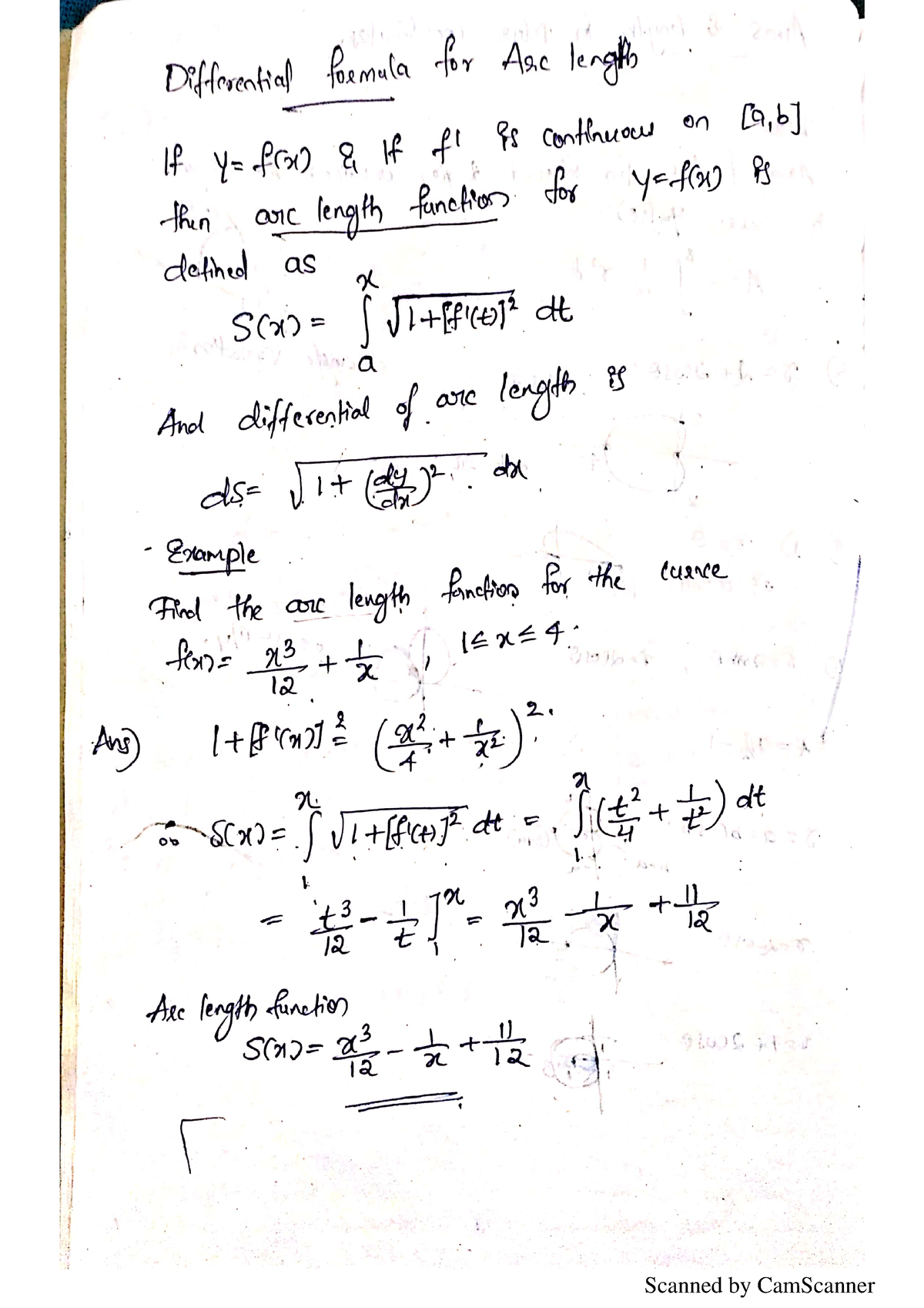 Differential Formula For Arc Lenth - Core Course In Mathematics - Studocu