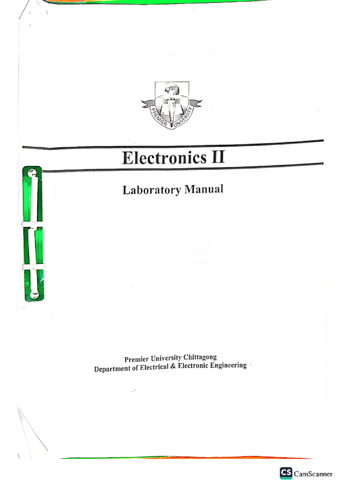 Electronics2 lab manual Business Case Analysis Studocu
