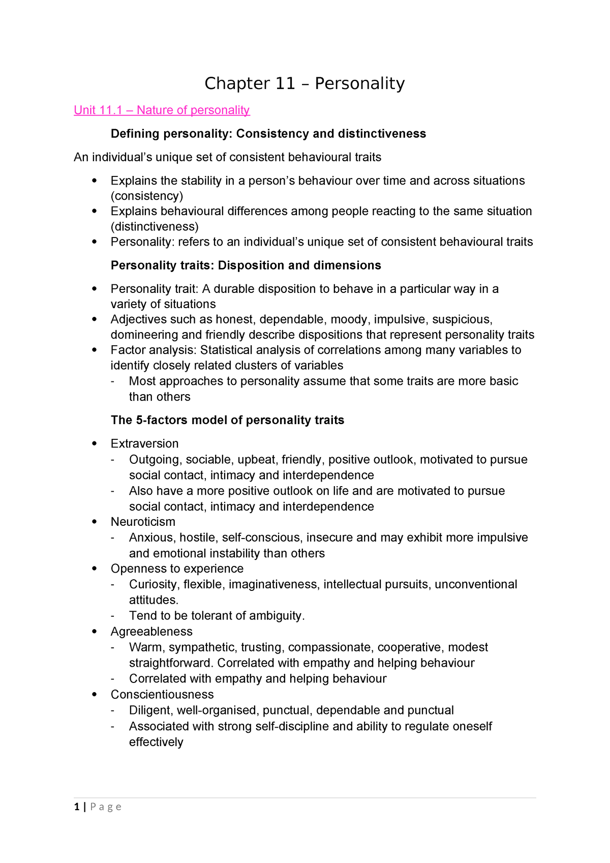 Chapter 11 - Summary Psychology: Themes And Variations - Chapter 11 ...