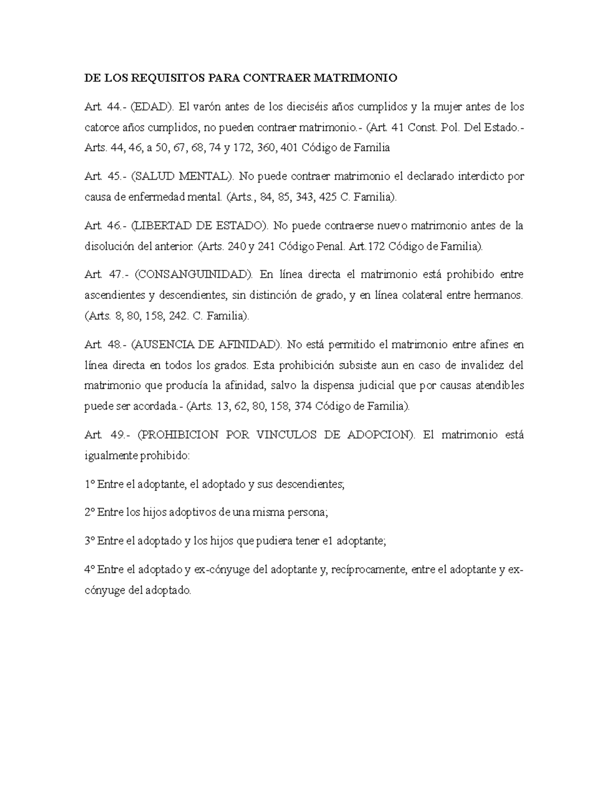 1 DE LOS Requisitos PARA Contraer Matrimonio - DE LOS REQUISITOS PARA ...