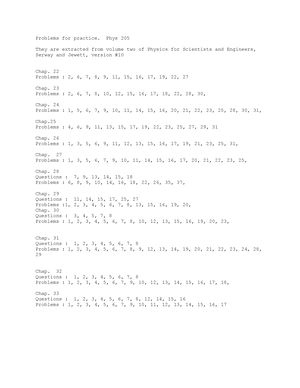 PHYS 205 Sample Final Exam 2020 - PHYS 205 - Practice Test Exam Time: 2 ...