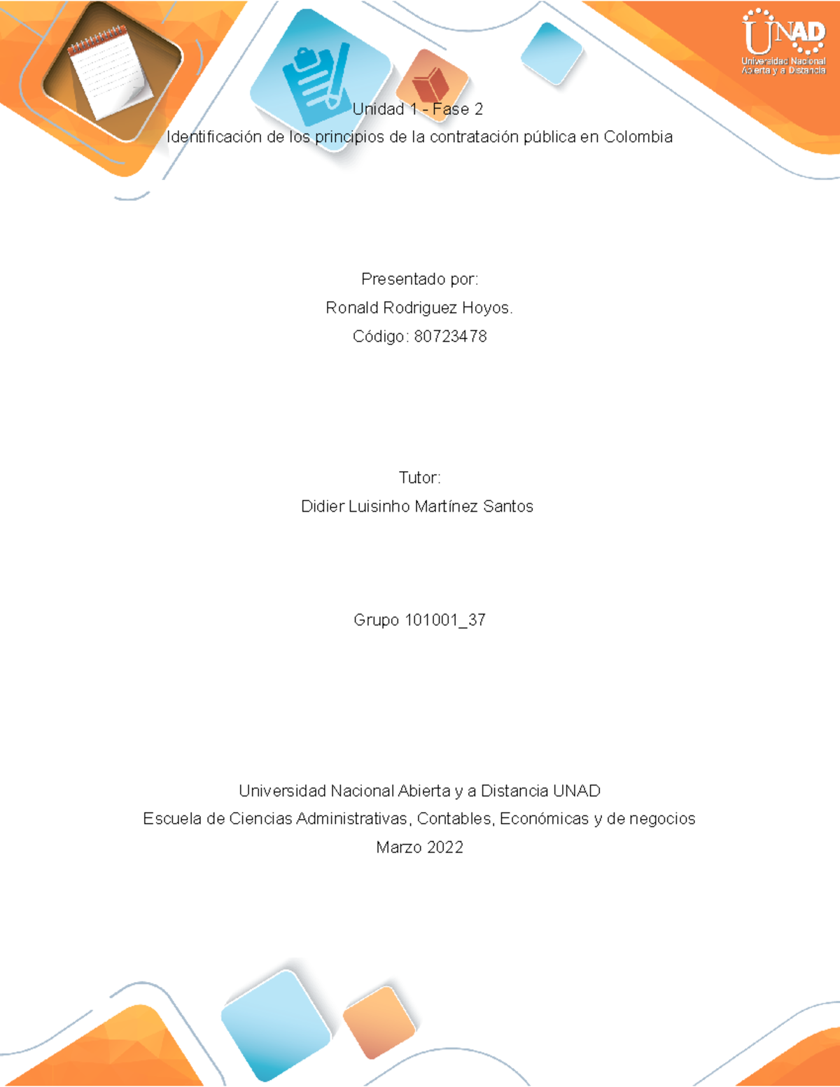 Ensayo Individual Ronald Rodriguez Unidad 1 Fase 2 Identificaci n 