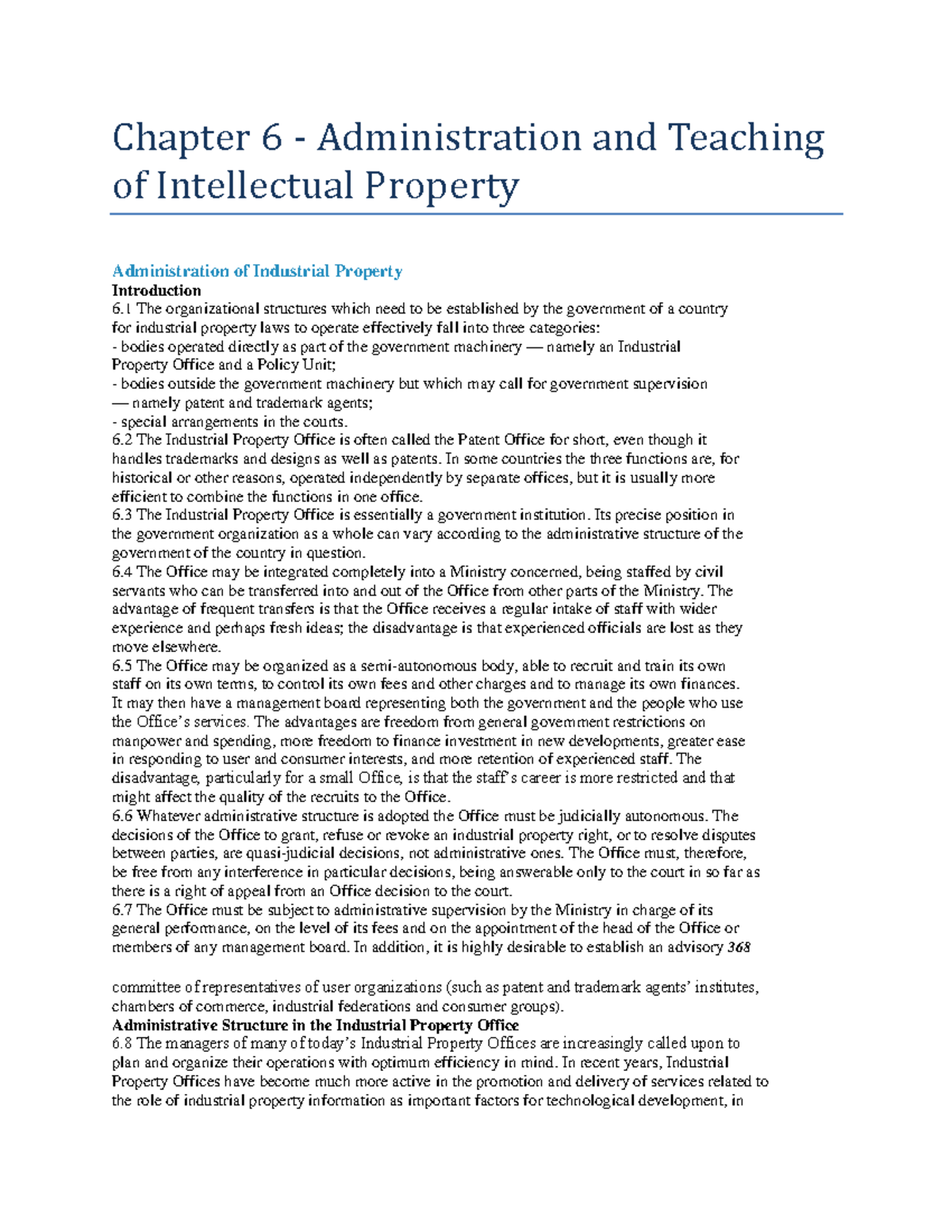 Chapter 6 - Administration and Teaching of Intellectual Property ...