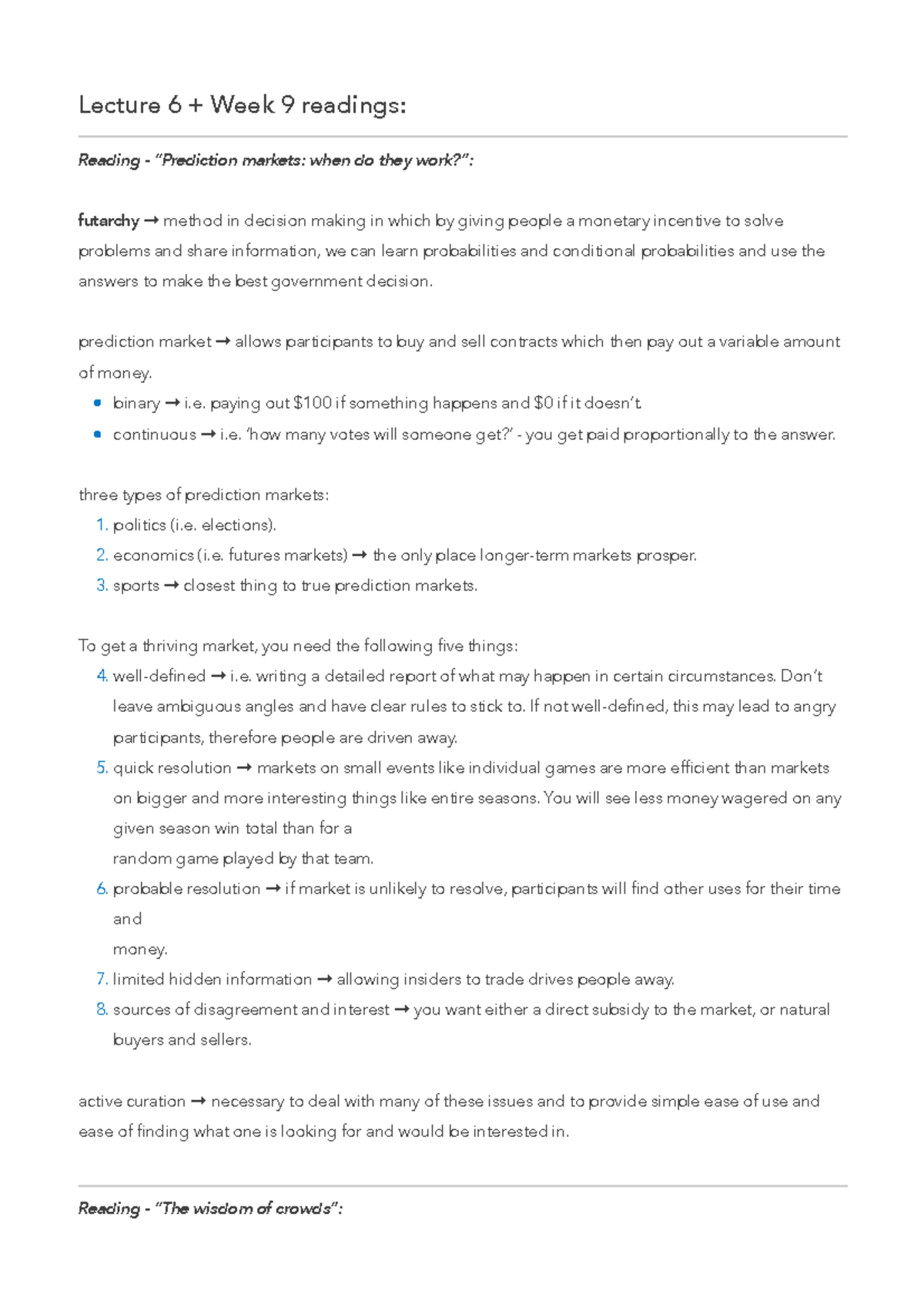 C10Lecture 6 + Week 9 readings - Lecture 6 + Week 9 readings: Reading ...
