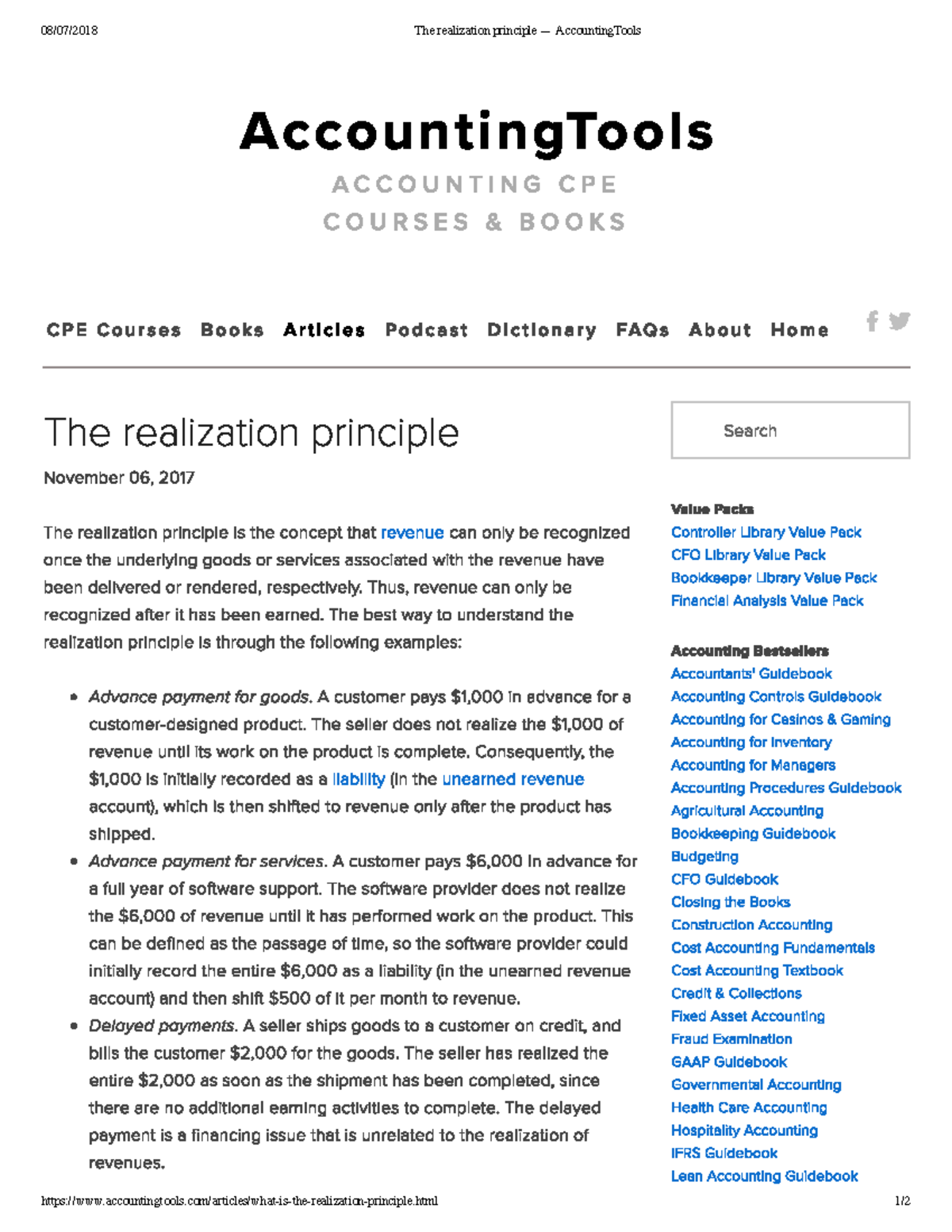 Term extra notes 44 - Whole term summary 44 - The realization principle ...