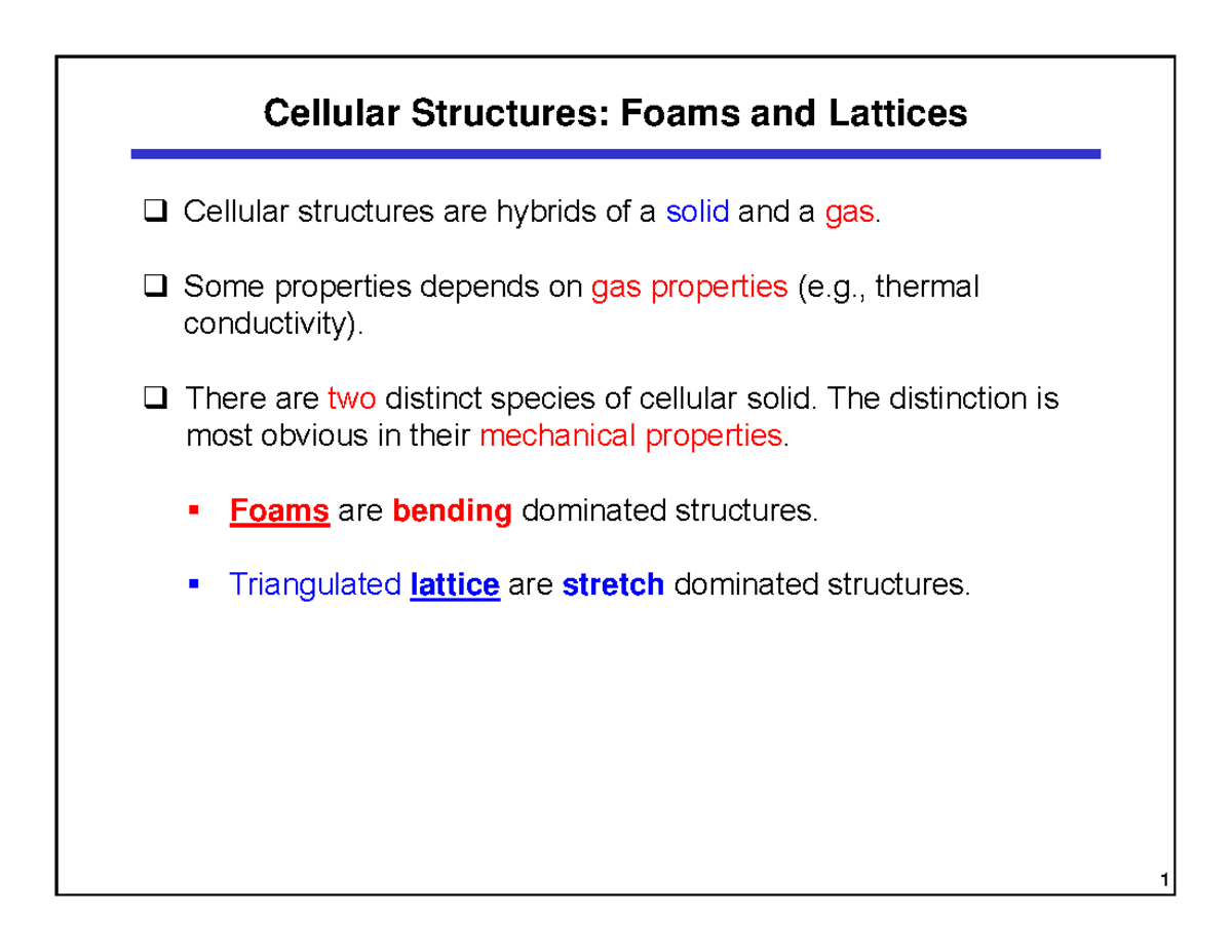 25-2012-11-08-T- Lecture+25-Chap+11 - Cellular Structures: Foams and ...