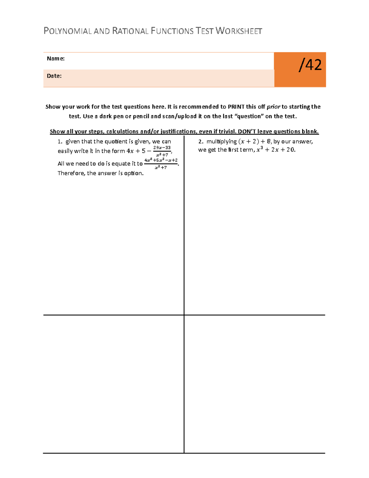 Canvas-Student-2 - math activity - Name: / Date: Show your work for the ...