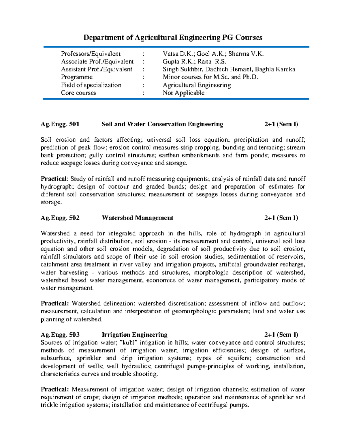PG Courses Documents de recherches TFT Food Process Engineering