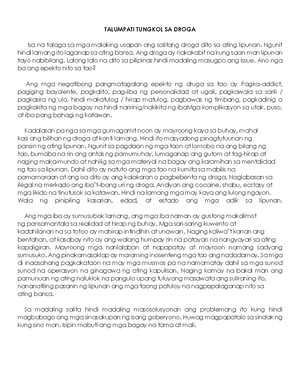 Assignment- Filipino - Patungkol sa kolonyalismo - Bansa Pamaraang ...