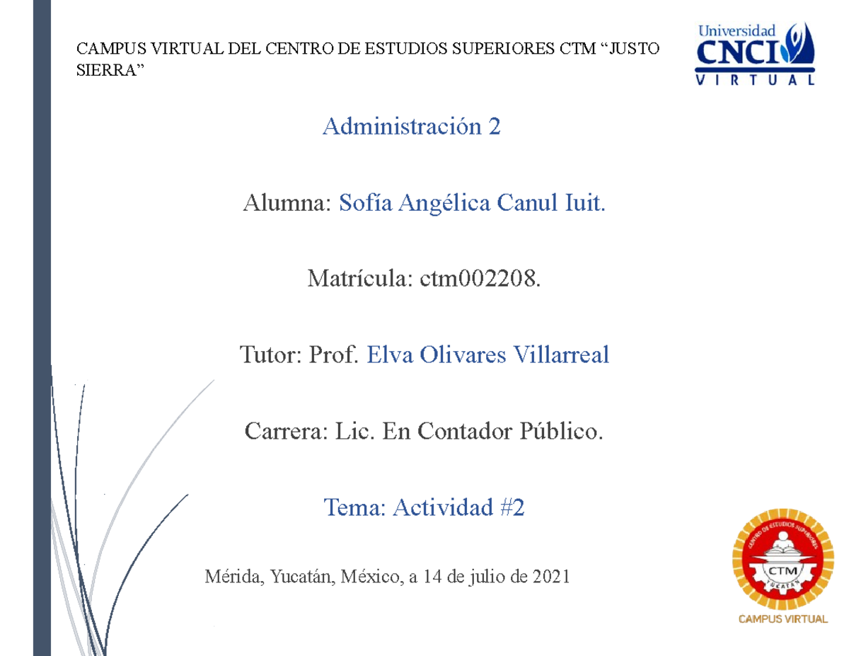 Actividad 2 - CAMPUS VIRTUAL DEL CENTRO DE ESTUDIOS SUPERIORES CTM