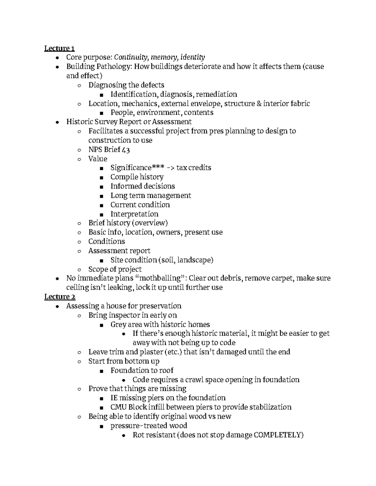 Construction Technology Notes - Lecture 1 Core purpose: Continuity ...