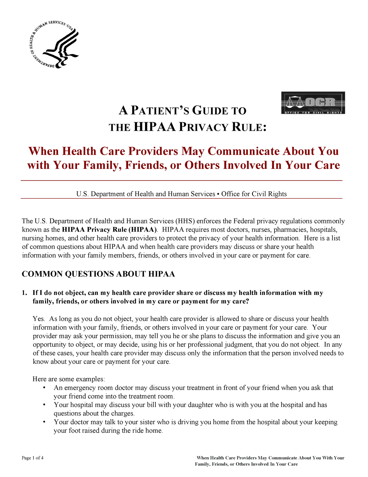 Hipaa Privacy Rule - Discusses What HIPPA Is And How It Applies - A ...