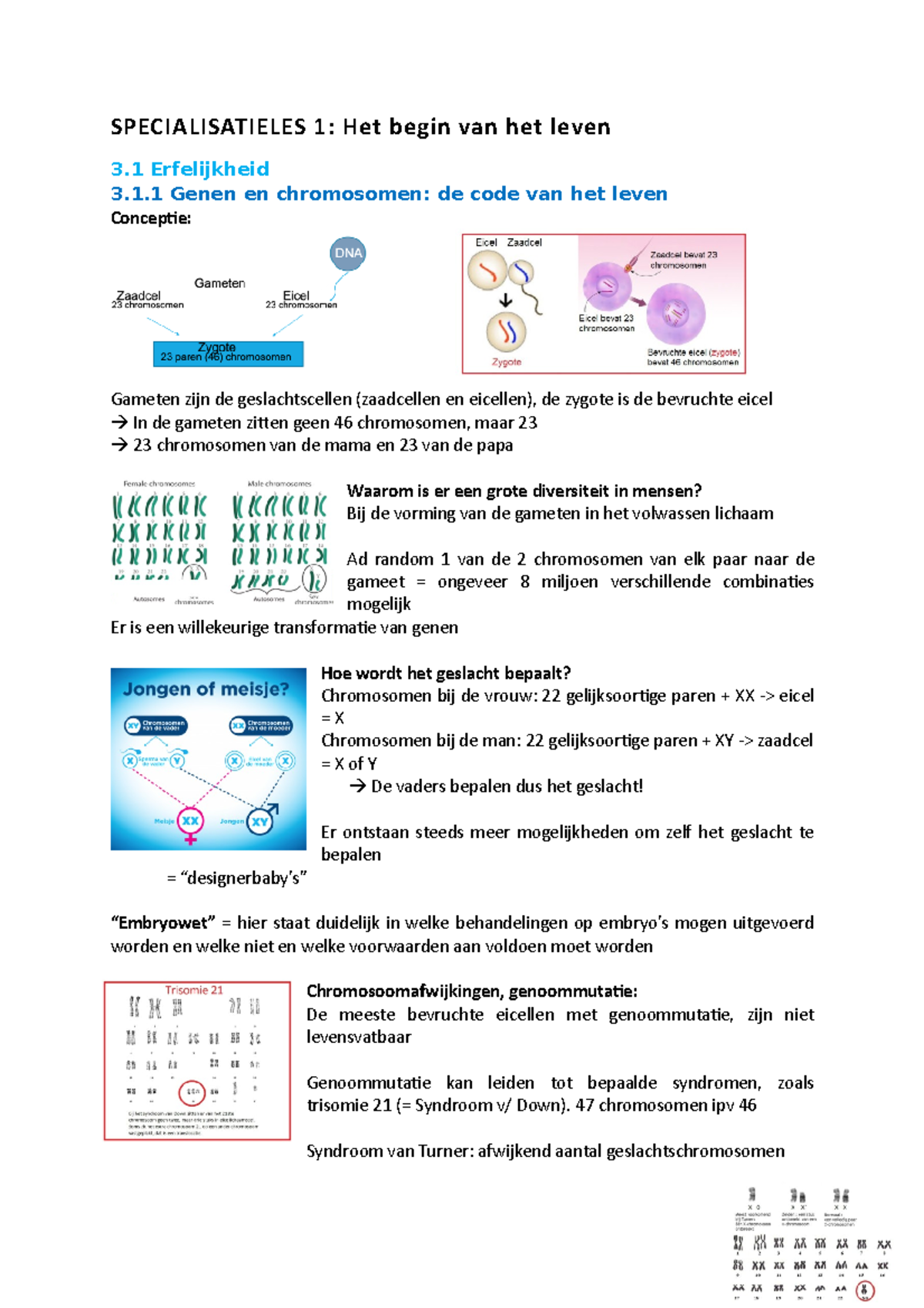 Specialisatieles 1 - SPECIALISATIELES 1: Het Begin Van Het Leven 3 ...