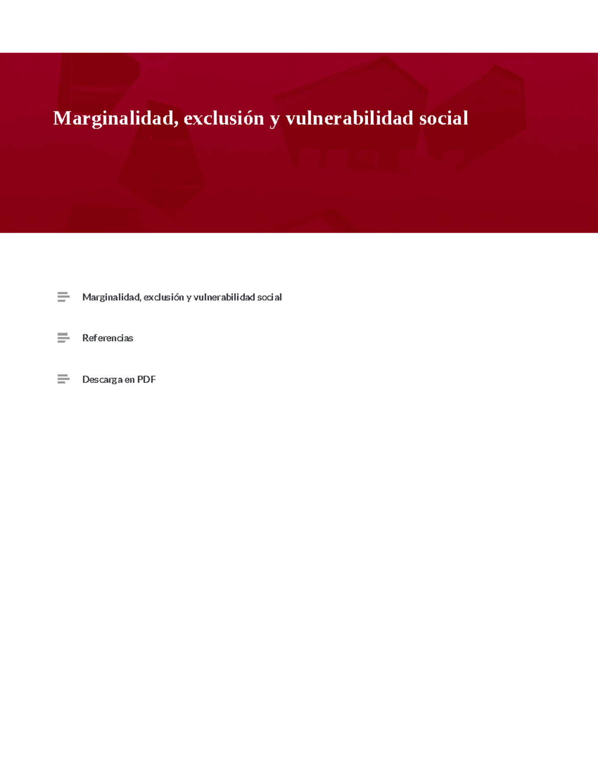 Marginalidad, Exclusión Y Vulnerabilidad Social - Marginalidad ...