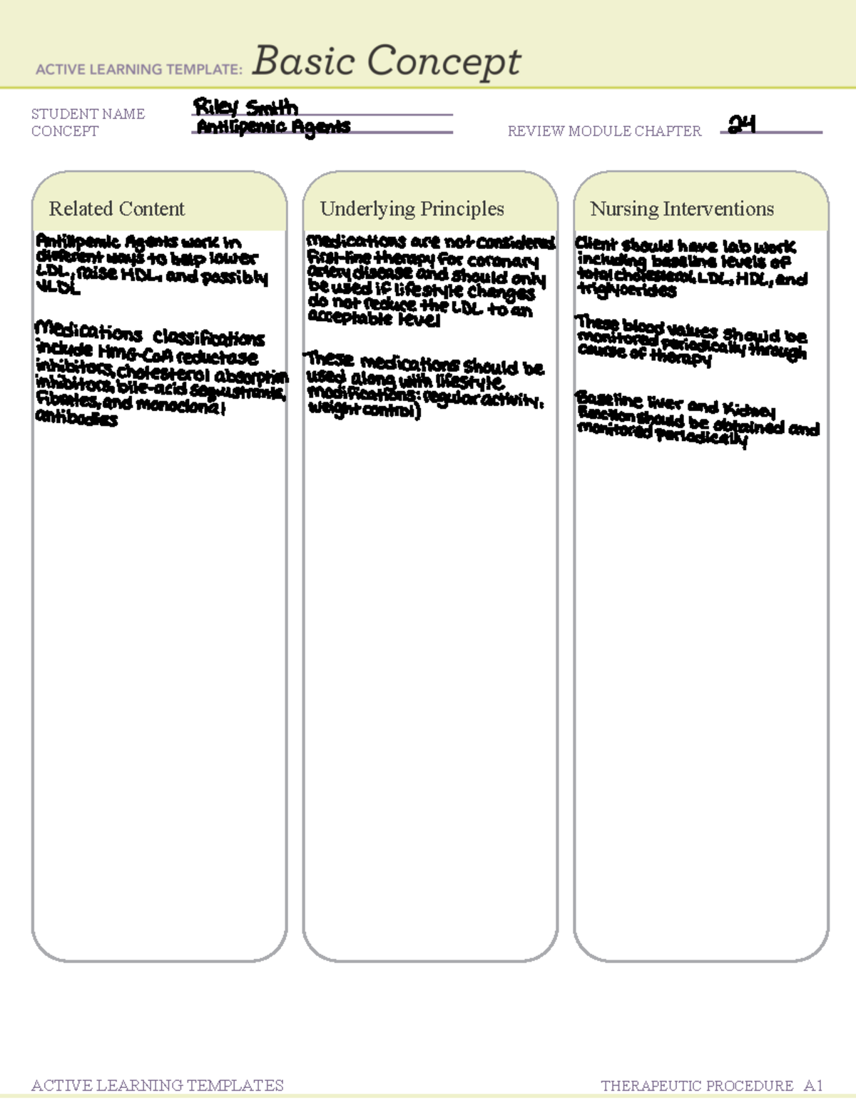 ATI Antilipemic Agents - STUDENT NAME CONCEPT REVIEW MODULE CHAPTER ...