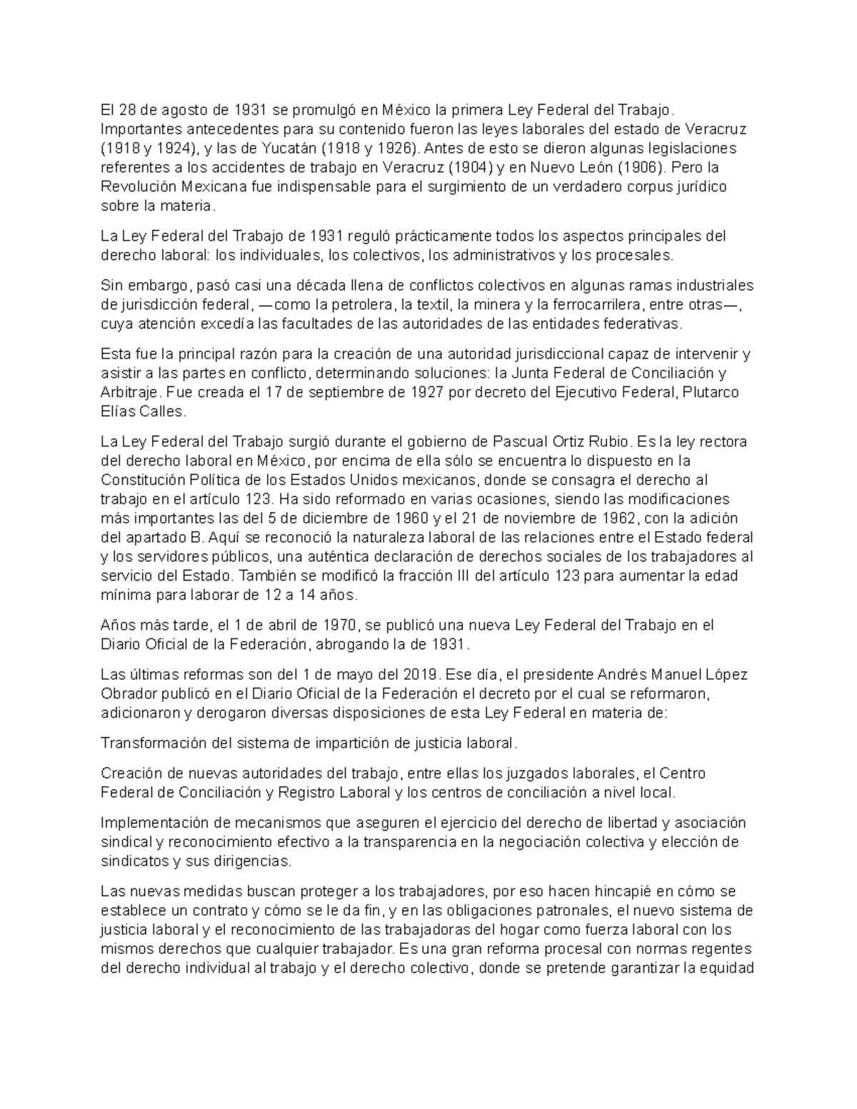 LEY Federal DEL Trabajo - El 28 De Agosto De 1931 Se Promulgó En México ...