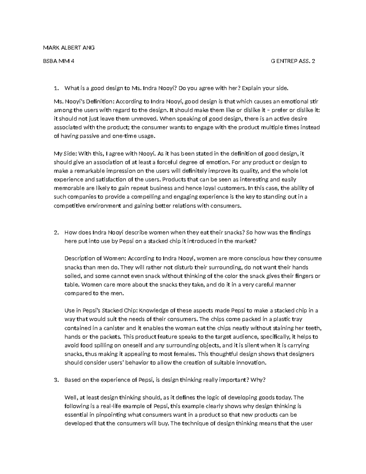 Asgnment 2 G Entrep YOU CAN HAVE ANYTING YOU WANT. MARK ALBERT ANG