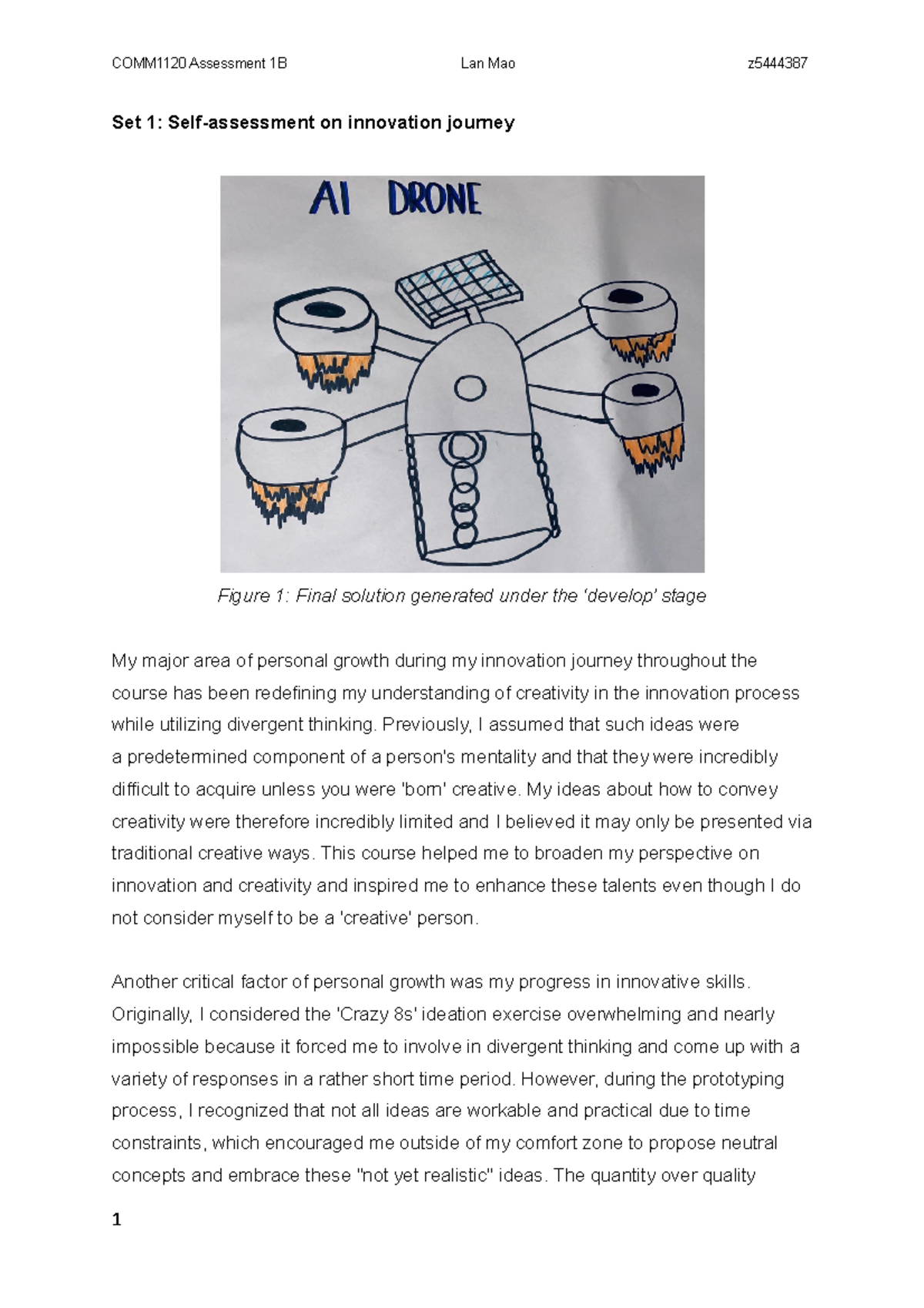 1B - COMM1120 1B - Set 1: Self-assessment On Innovation Journey Figure ...