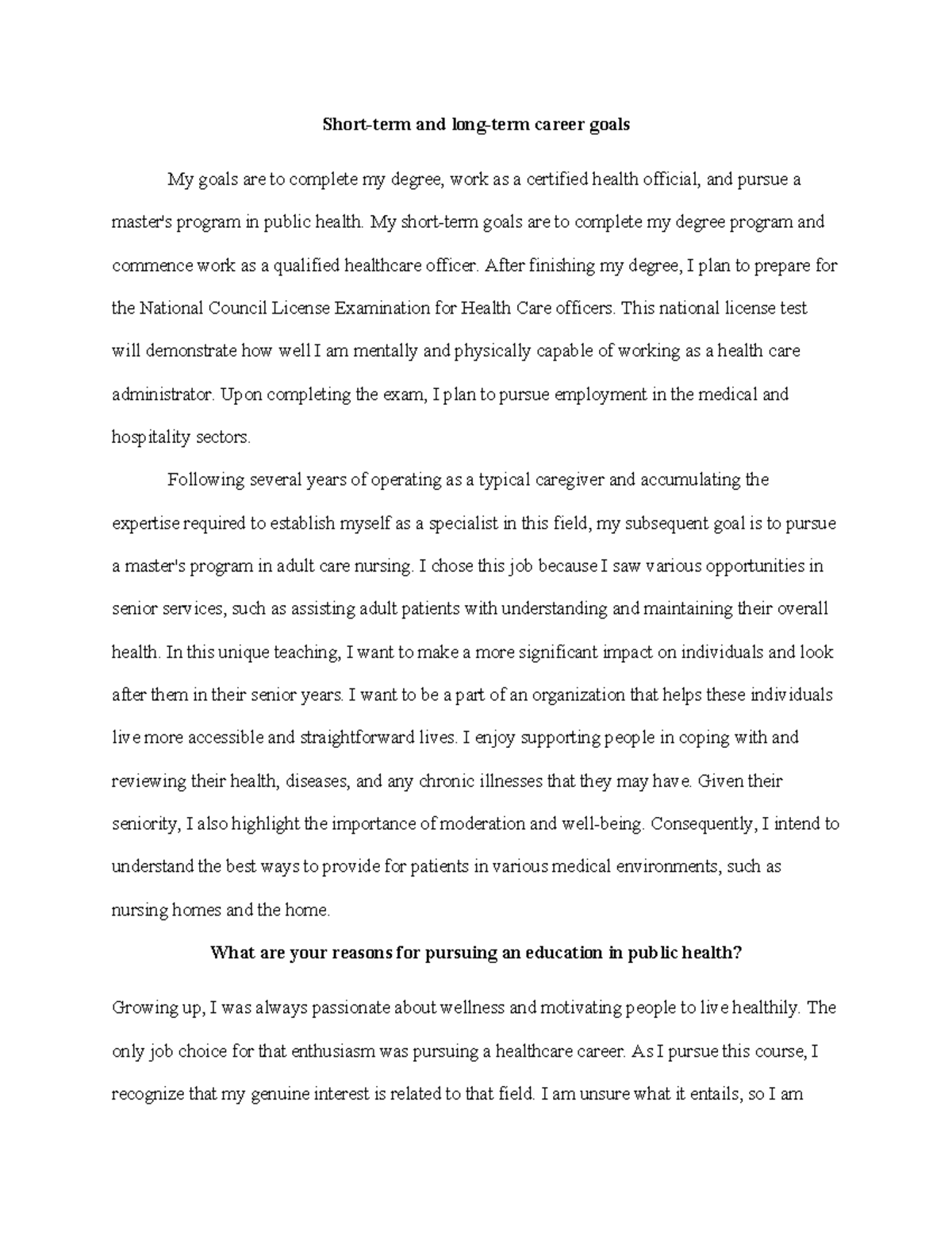 Alhambra Hospital Medical Center docx - Short-term and long-term career ...