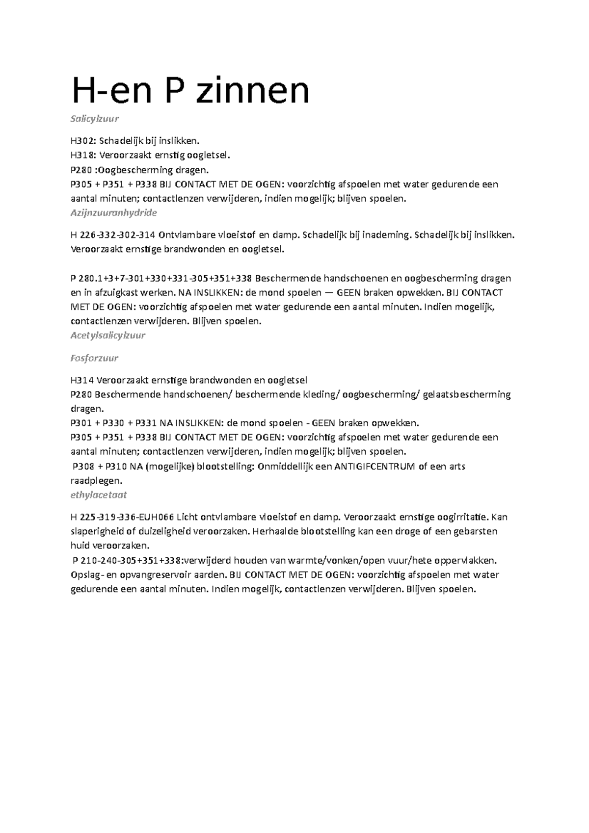 Hen P zinnen PR3 (aspirine) Hen