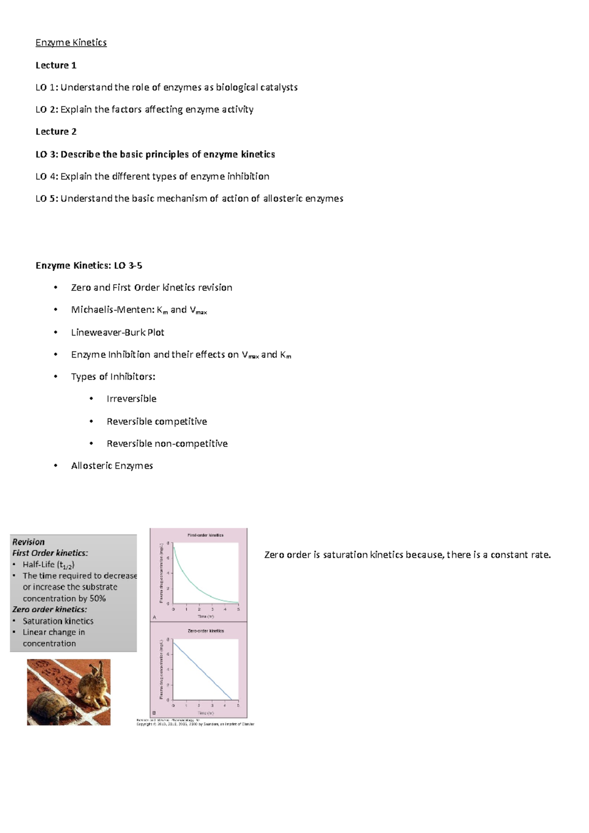 Enzyme Enzyme Lecture 1 LO 1 Understand the role