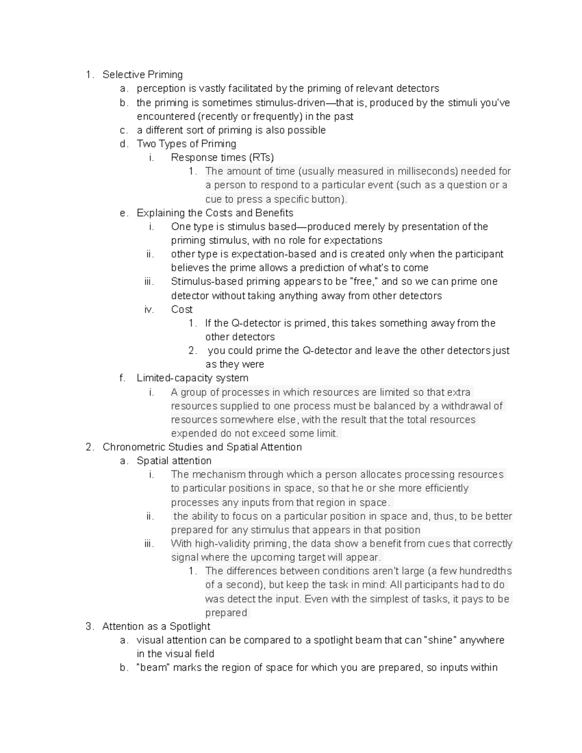 Chapter 5 Priming - Lecture notes 5 - 1. Selective Priming a ...