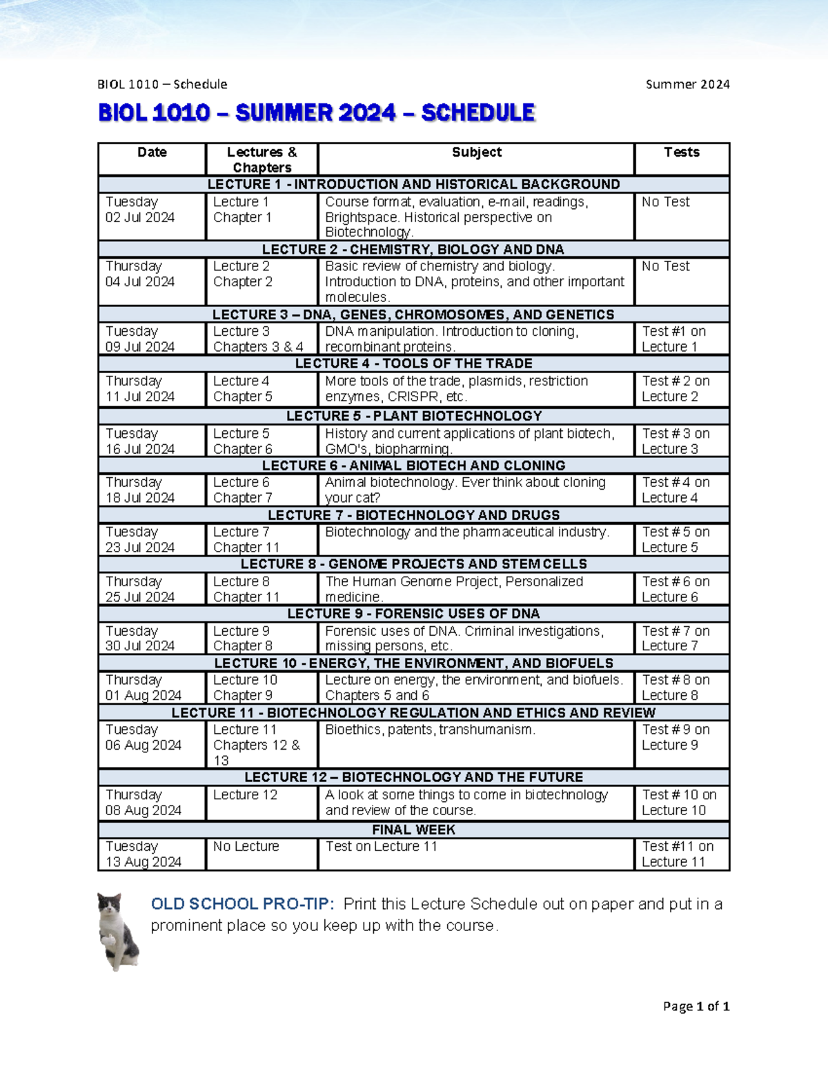 BIOL1010 - Summer 2024 - Lecture Schedule 02 - BIOL 1010 – Schedule ...