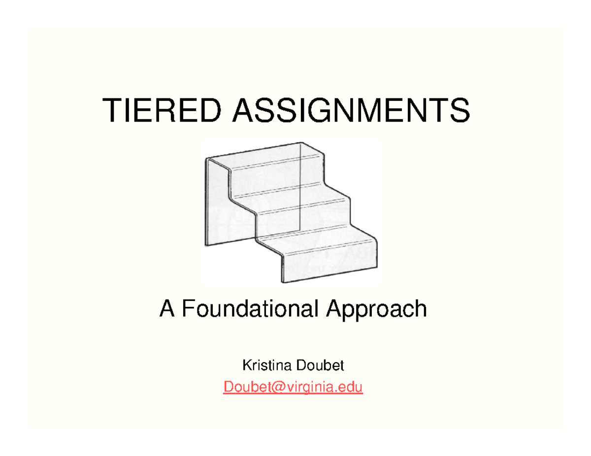 tiered writing assignments