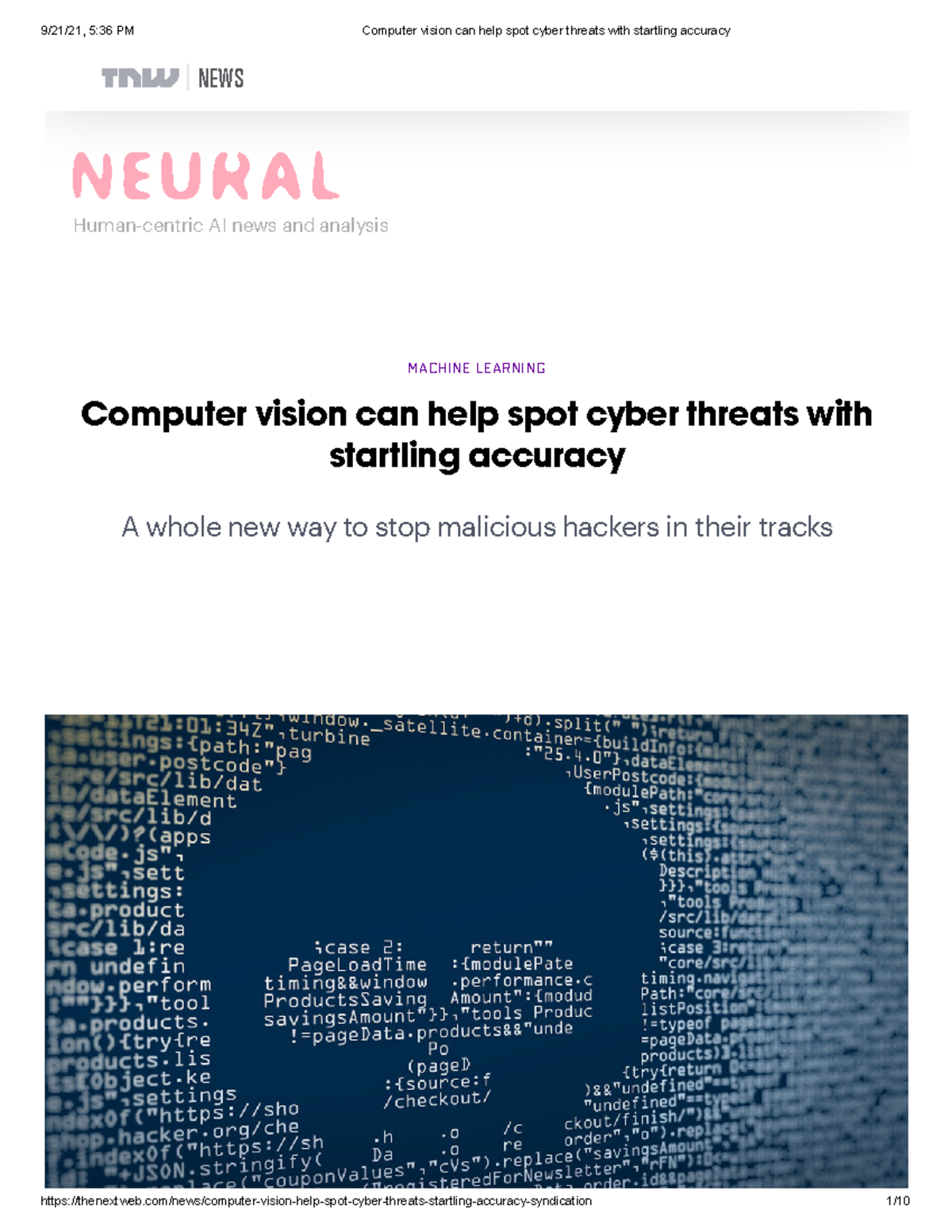 Computer vision can help spot cyber threats with startling accuracy ...