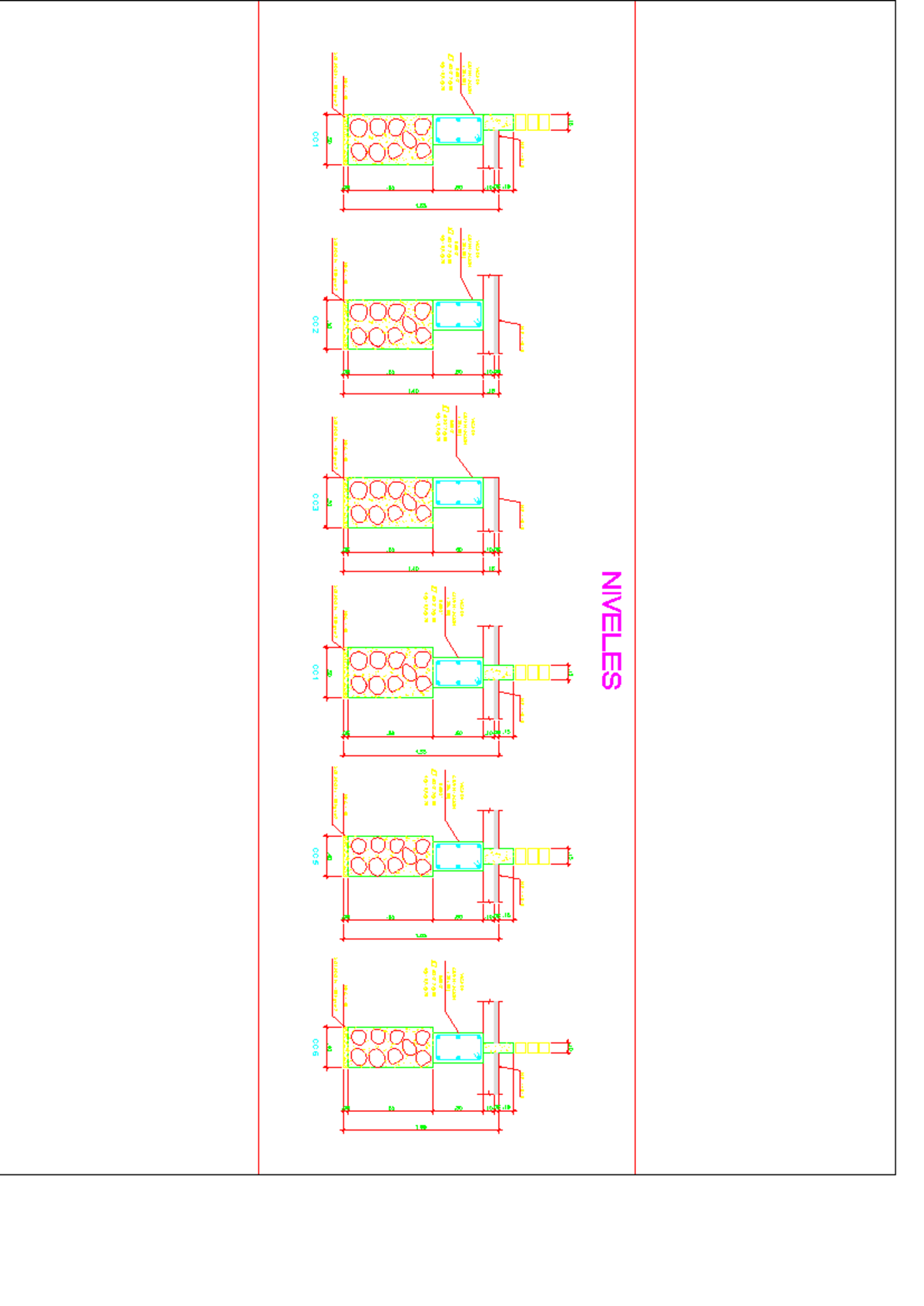 Cortes cimentaciones - dsadas - 4@.10,R@.25 Ø3/8