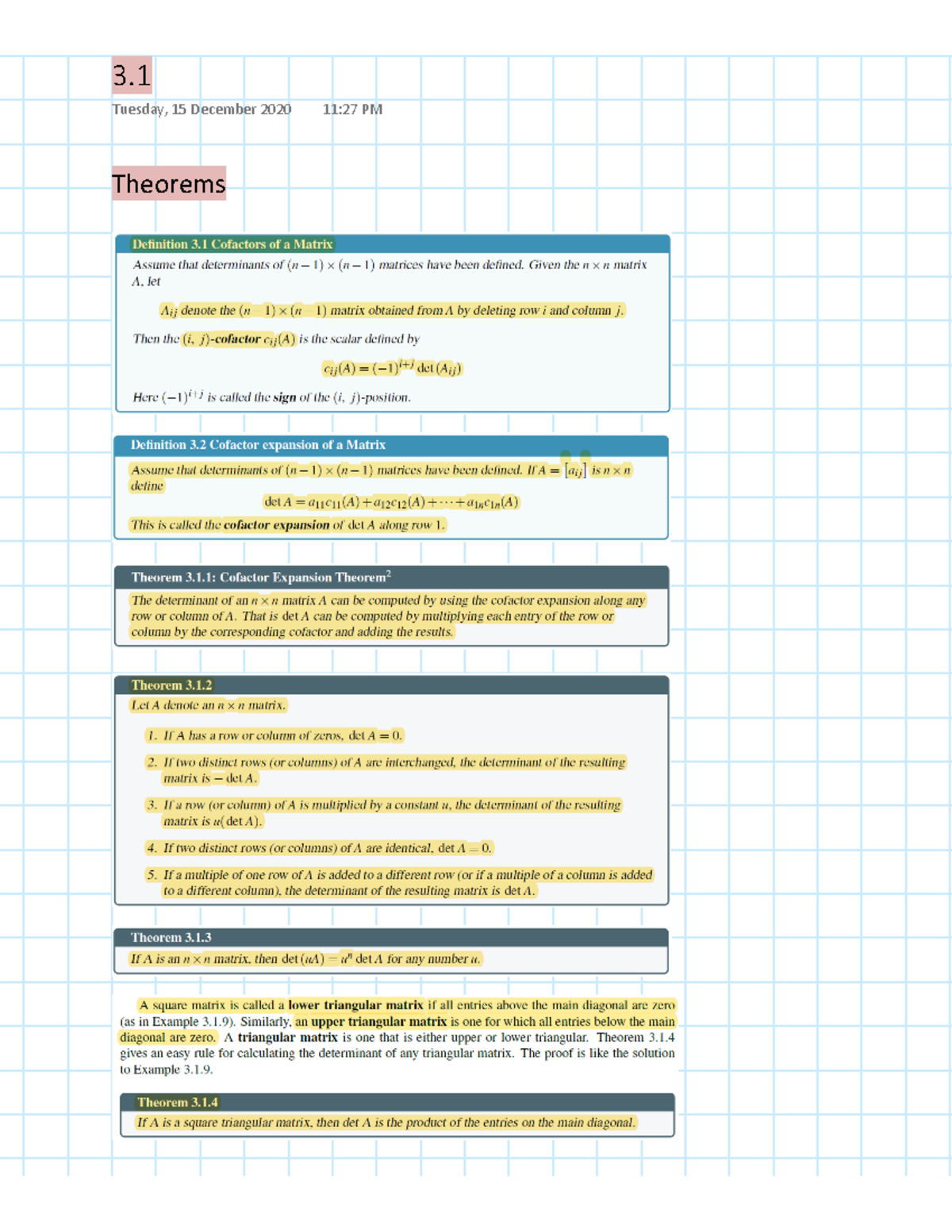 Textbook 3.1 theorems and questions - Math 1600 - dŚĞŽƌĞŵƐ ϯ͘ϭ ...