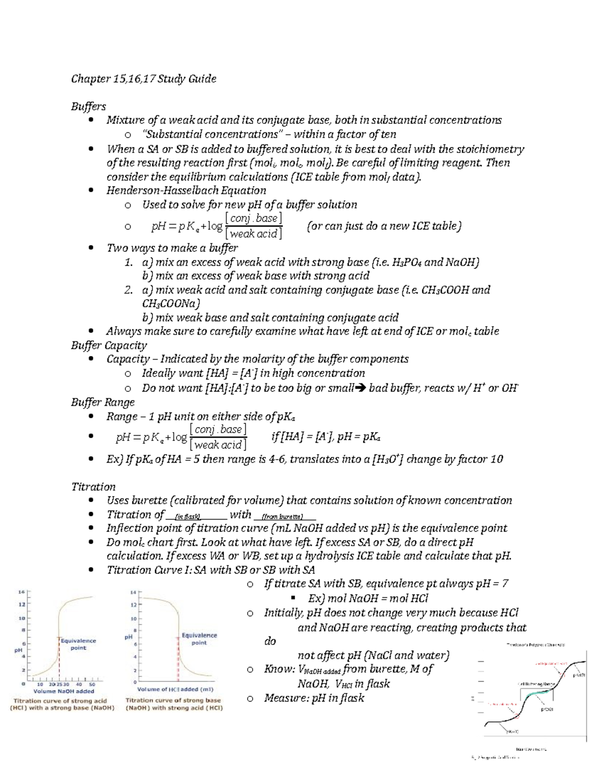 Chapter 15,16,17 Study Guide - Chapter 15,16,17 Study Guide Buffers ...