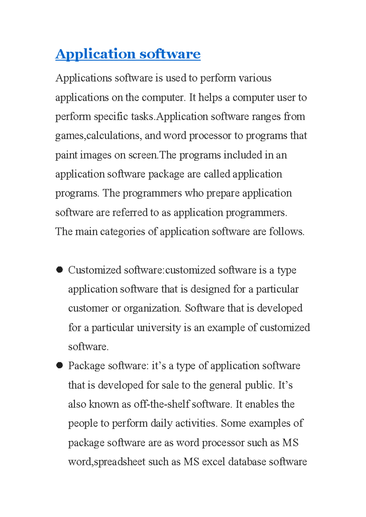 Application Software Application Software Applications Software Is