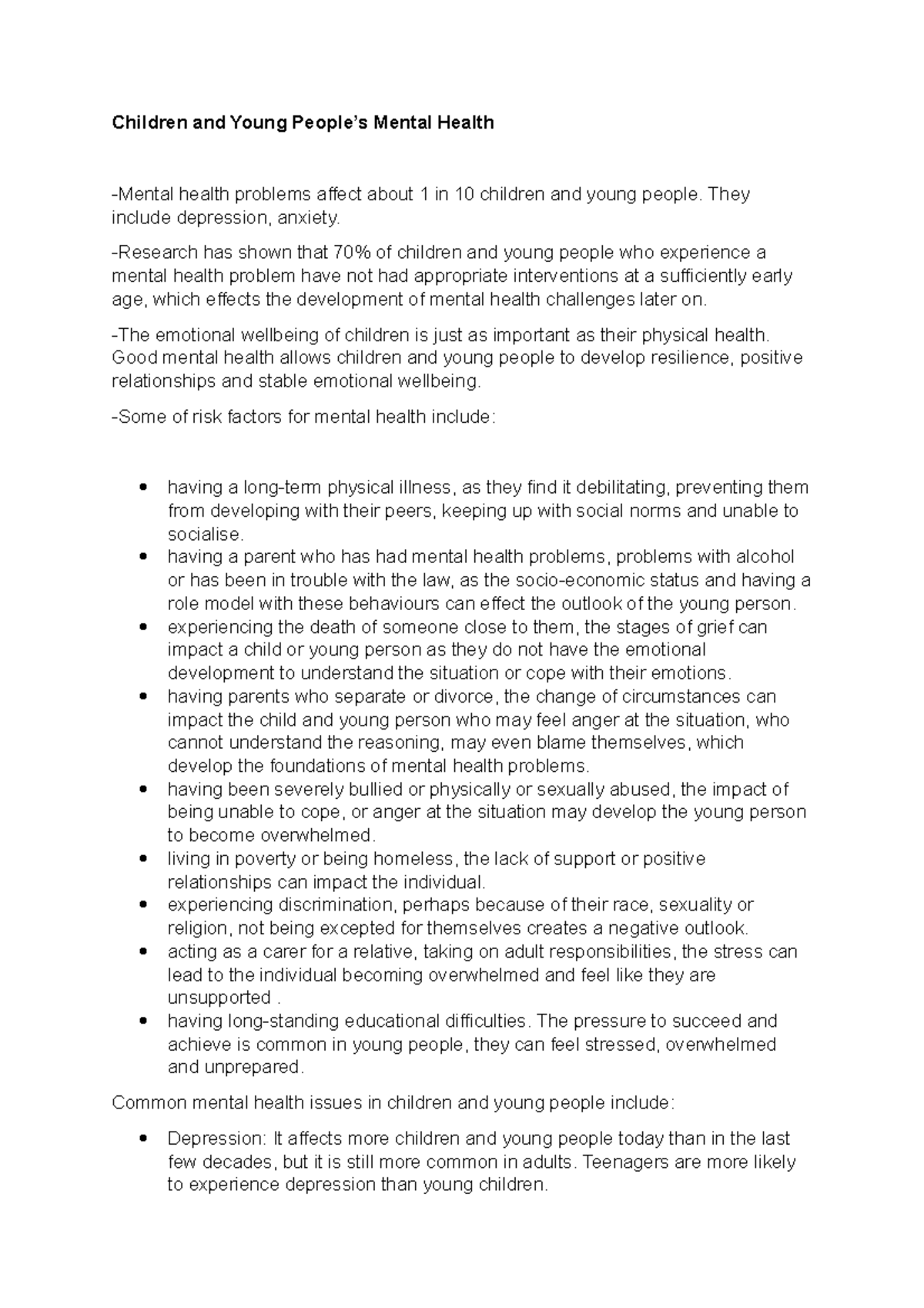 Children and Young People's Mental Health - Children and Young Mental ...