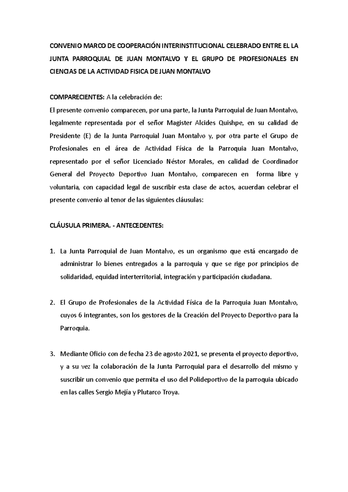 Convenio Proyecto Juan Montalvo 2021 Convenio Marco De CooperaciÓn Interinstitucional 3622