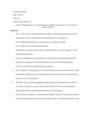 GCU SPD-320 Topic 1 Assignment - Assessment Process to Establish ...