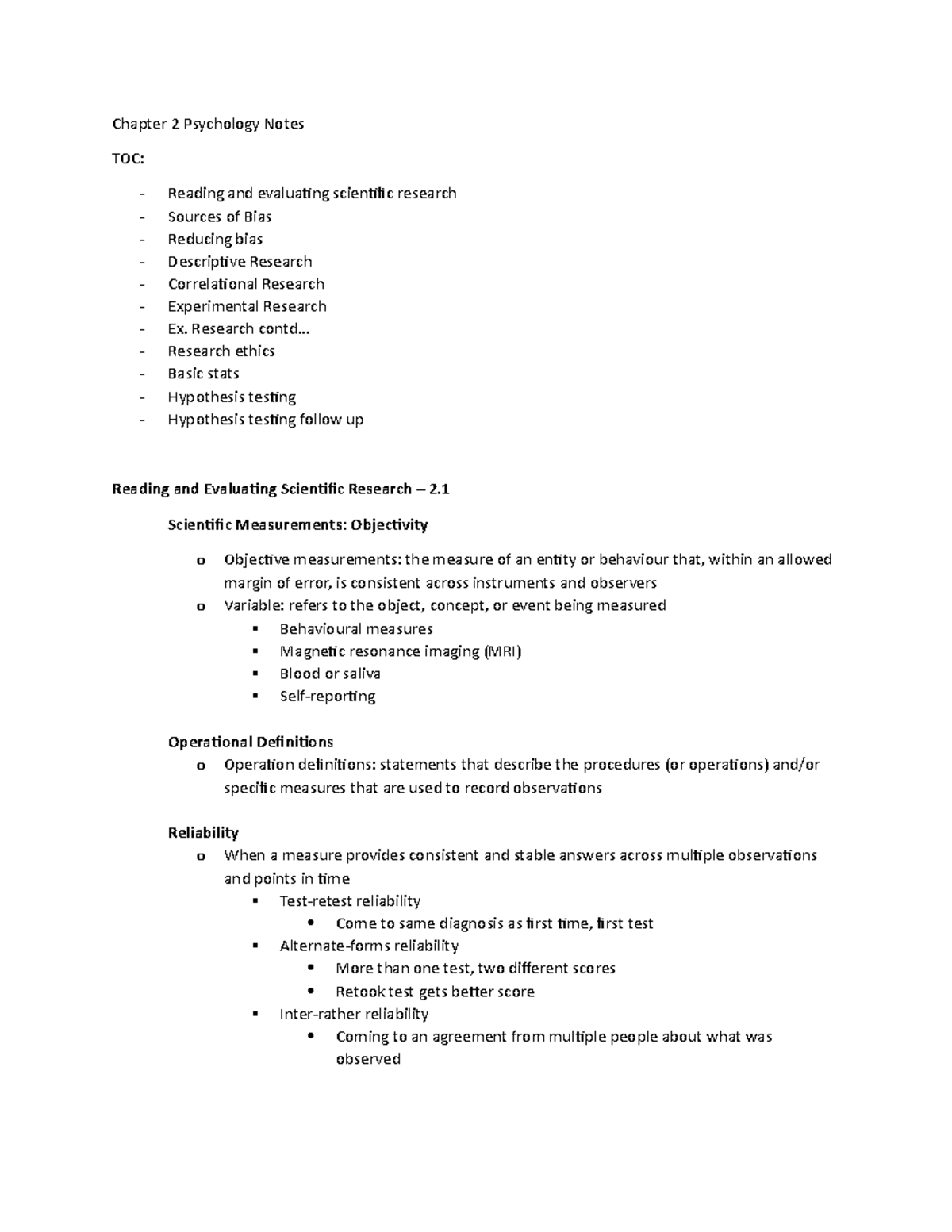 Chapter 2 Psychology Notes, 2022 - Chapter 2 Psychology Notes TOC ...