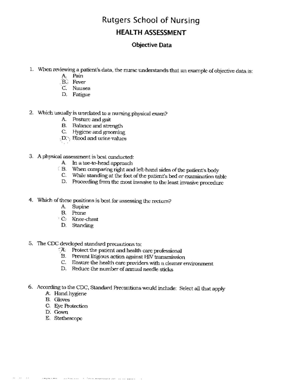 HA Practice Questions - 25:705:306 - Studocu