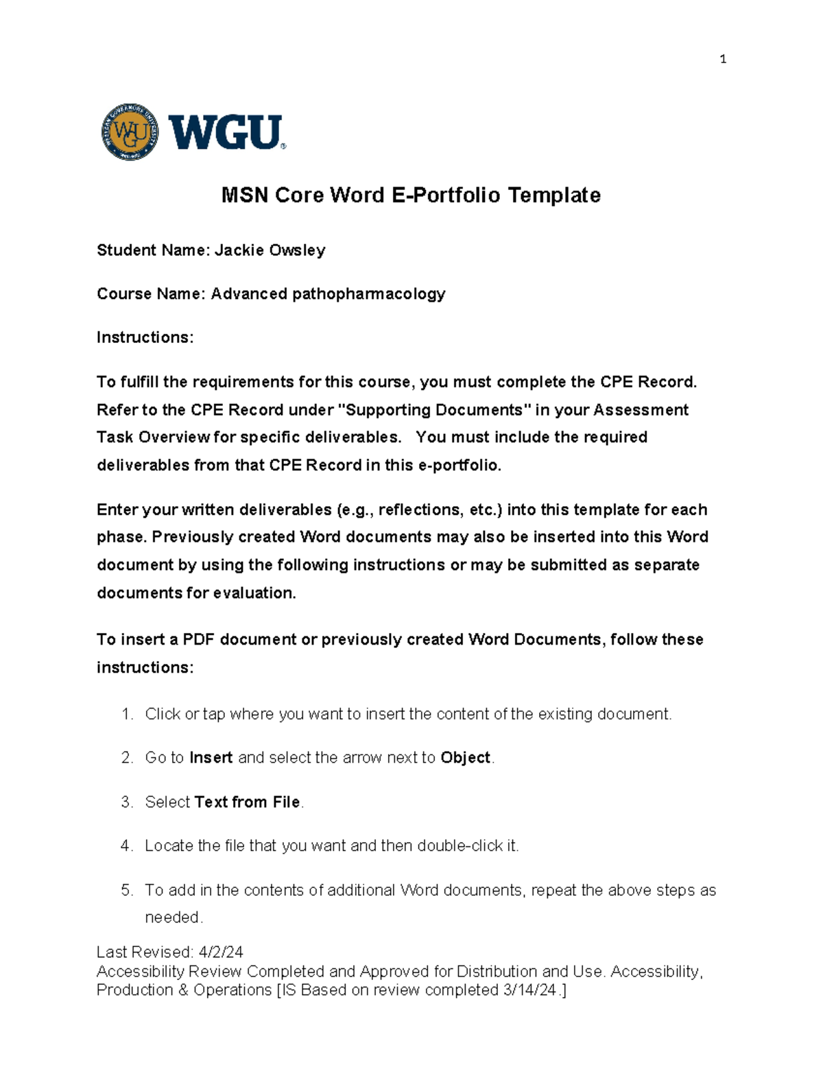 E-portfolio final - no changes - MSN Core Word E-Portfolio Template ...