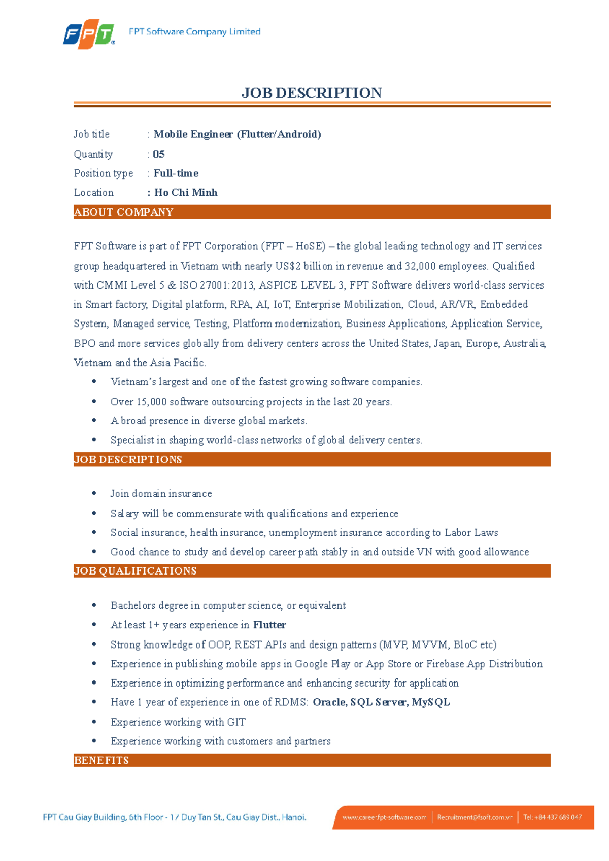 INS FPT-Software JD Mobile - JOB DESCRIPTION Job title : Mobile ...